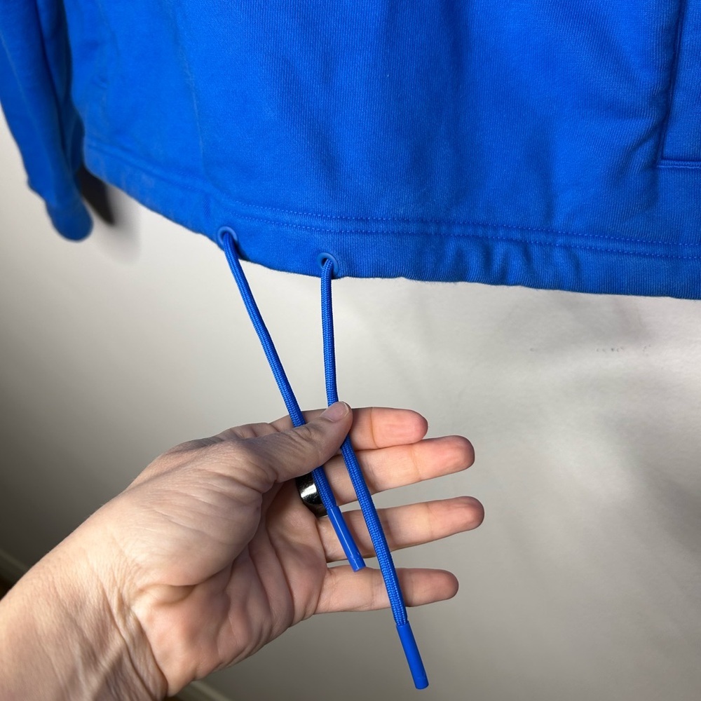 adidas Originals Adicolor Contempo Half-Zip Blue Cotton Blend Crew Sweatshirt - Picture 4 of 10